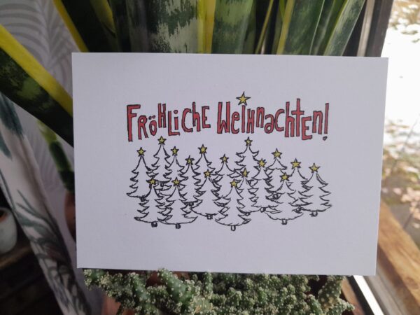 Weihnachtspostkarte Tannen – Bild 2