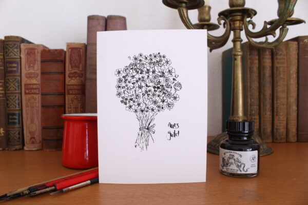 Glückwunschkarte mit Blumenstrauß – Bild 3